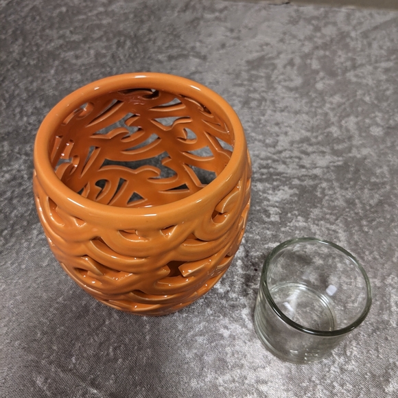 PartyLite Waves Votive Candle Holder: Orange- Retired P91874 - Picture 5 of 6